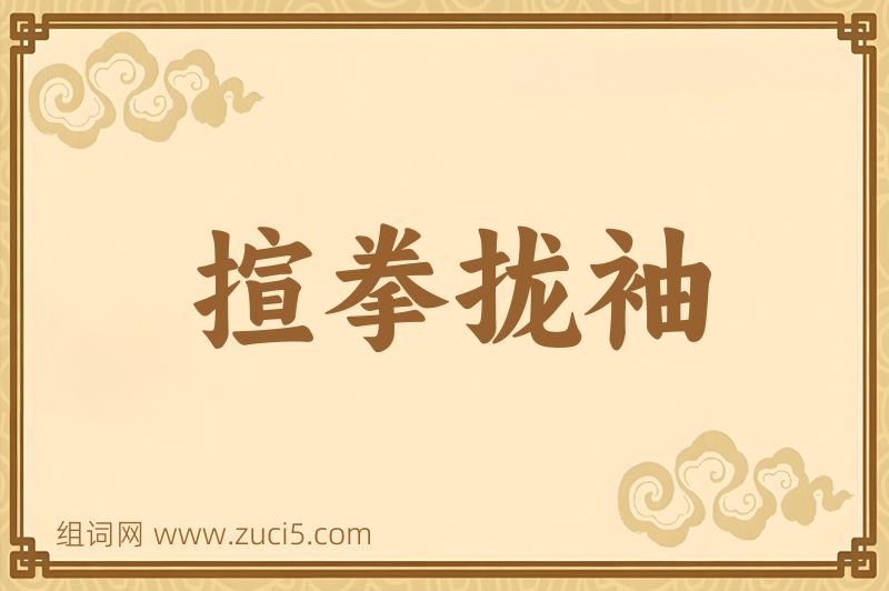成语揎拳拢袖图片