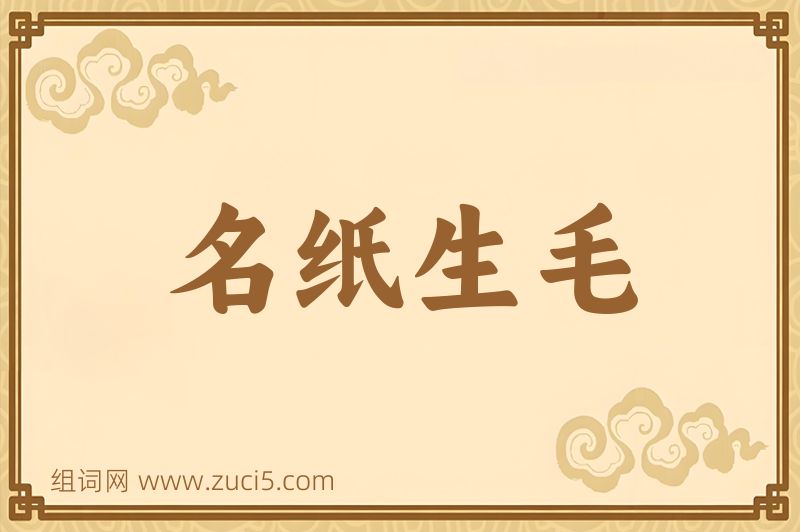 成语名纸生毛图片