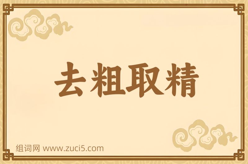 成语去粗取精图片