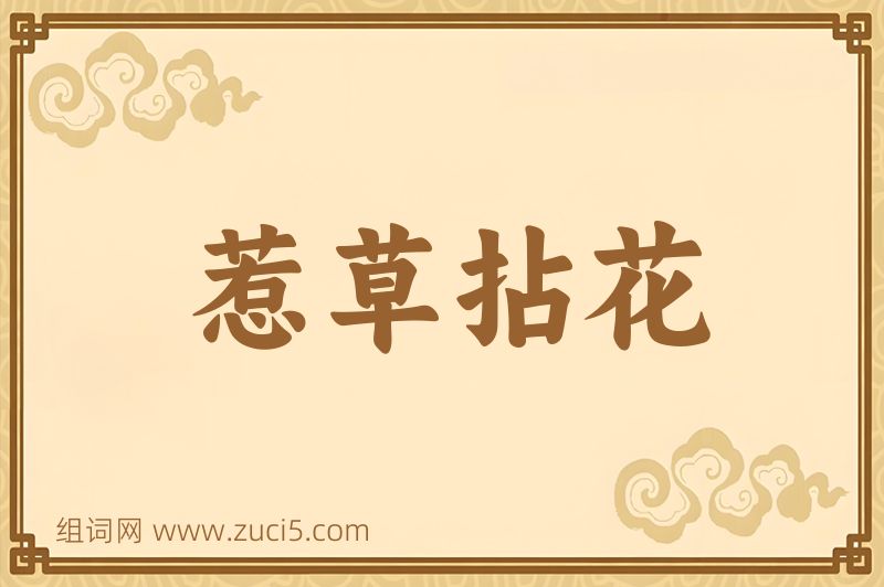 成语惹草拈花图片