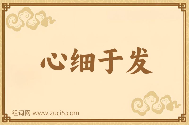 成语心细于发图片
