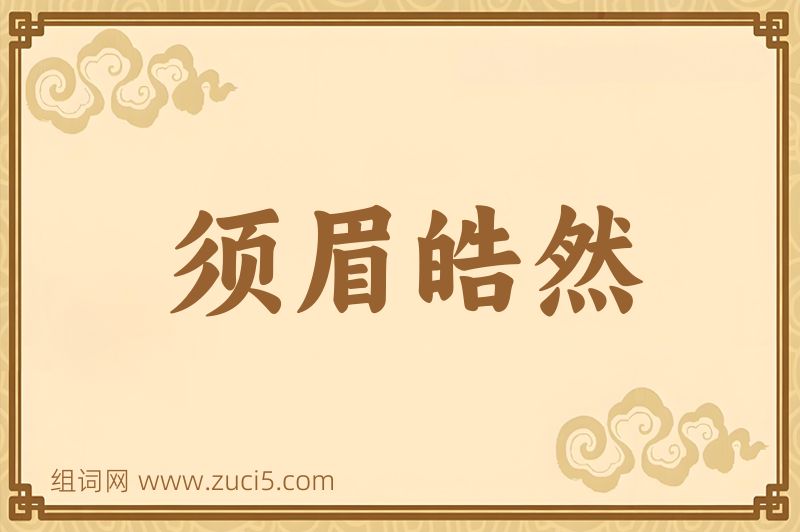 成语须眉皓然图片