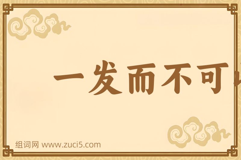 成语一发而不可收图片