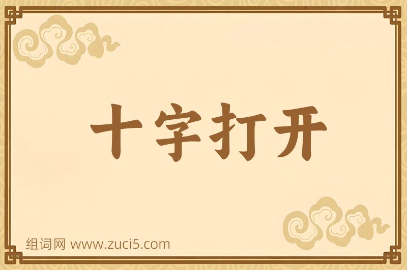 成语十字打开图片