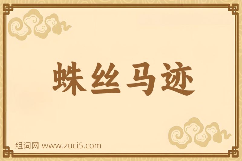 成语蛛丝马迹图片