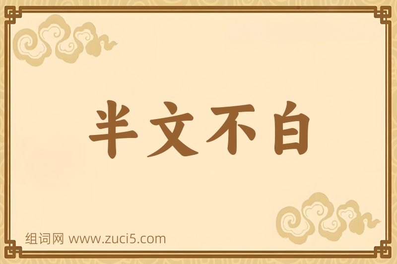 成语半文不白图片