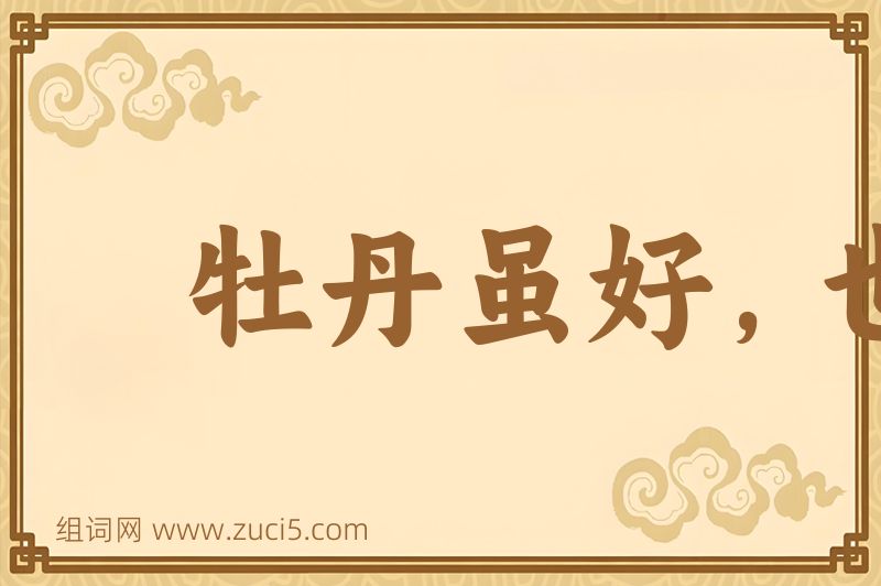成语牡丹虽好，也得绿叶扶持图片