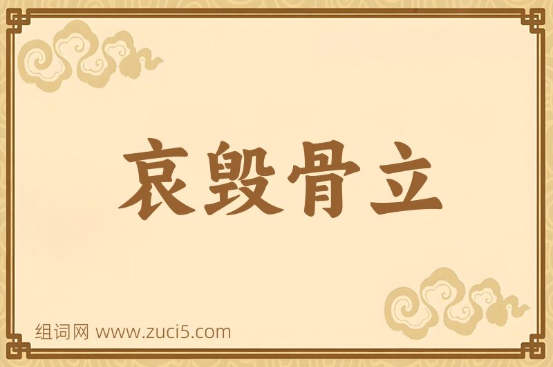 成语哀毁骨立图片