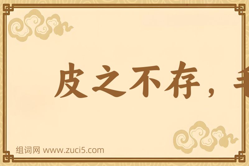 成语皮之不存，毛将安傅图片