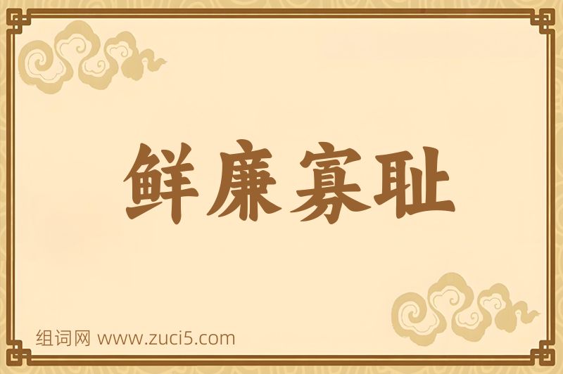 成语鲜廉寡耻图片