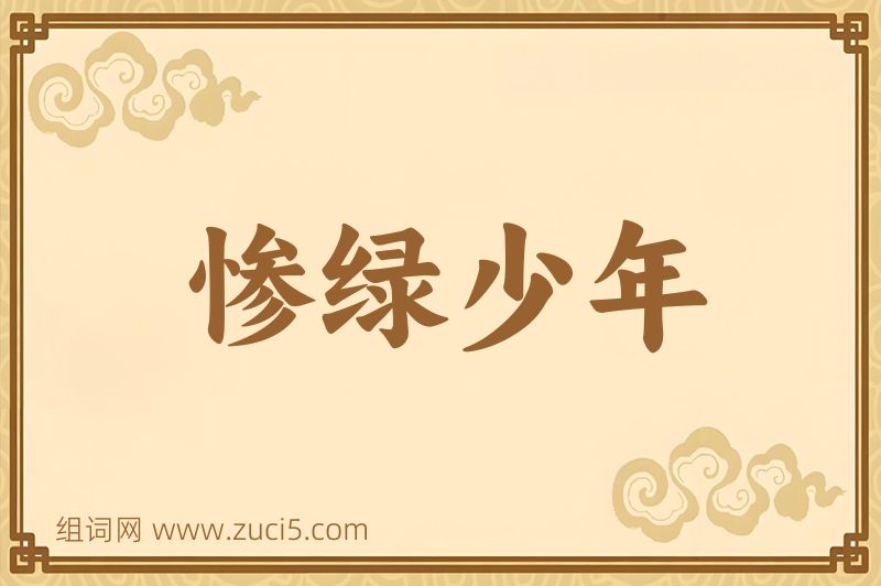成语惨绿少年图片