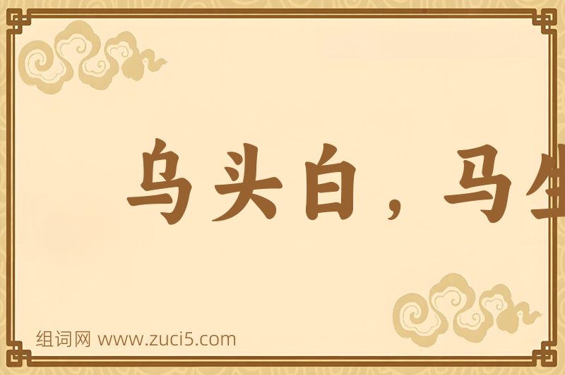 成语乌头白，马生角图片