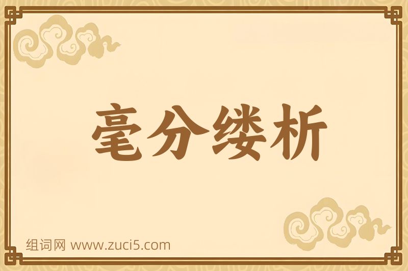 成语毫分缕析图片