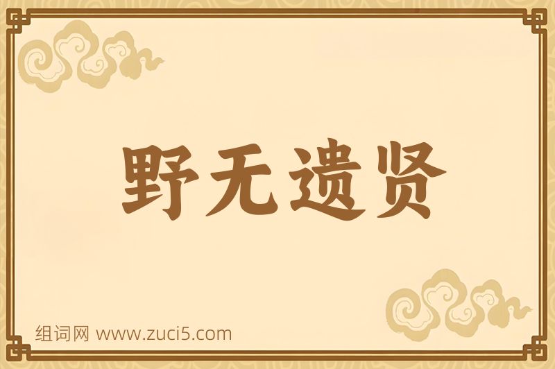 成语野无遗贤图片