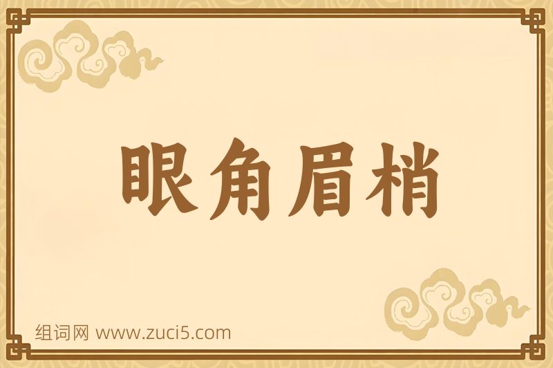 成语眼角眉梢图片