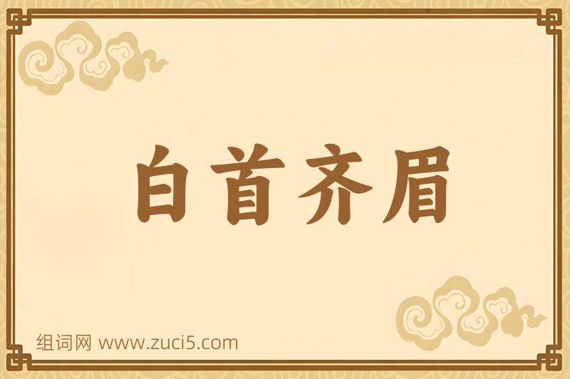 成语白首齐眉图片