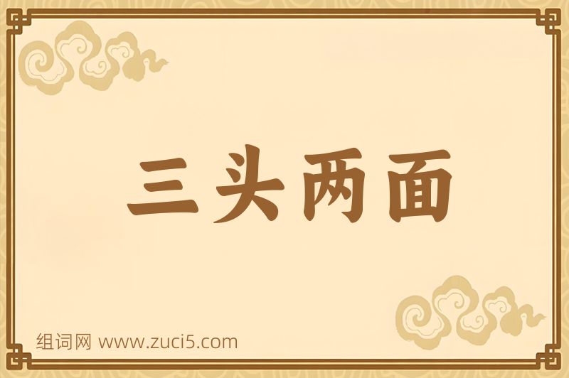 成语三头两面图片