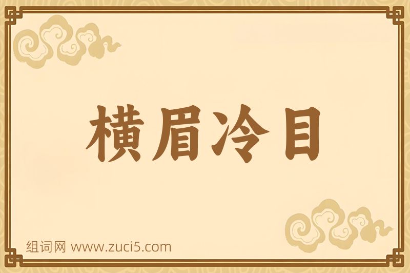 成语横眉冷目图片