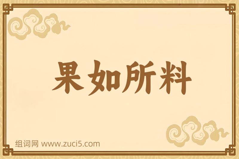 成语果如所料图片