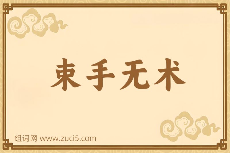 成语束手无术图片