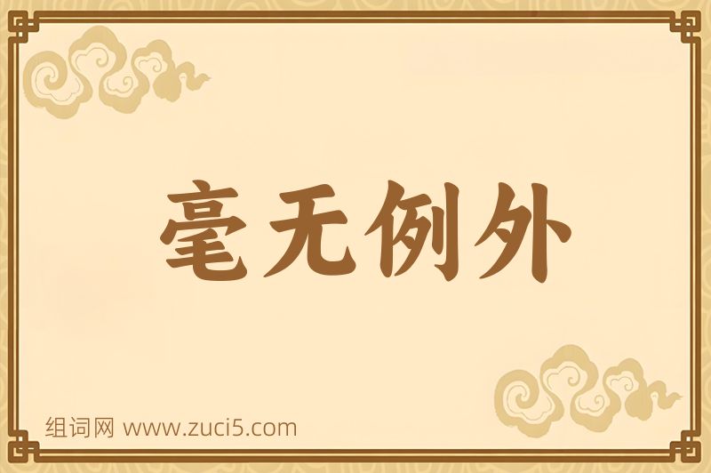 成语毫无例外图片