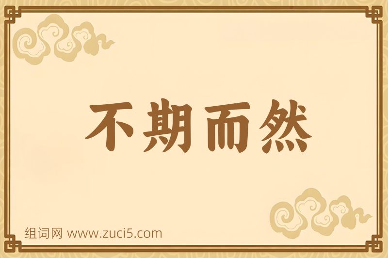 成语不期而然图片