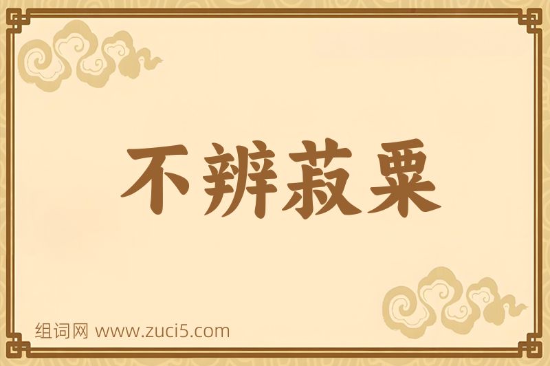 成语不辨菽粟图片