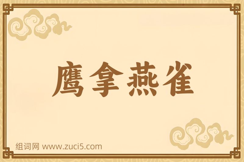 成语鹰拿燕雀图片