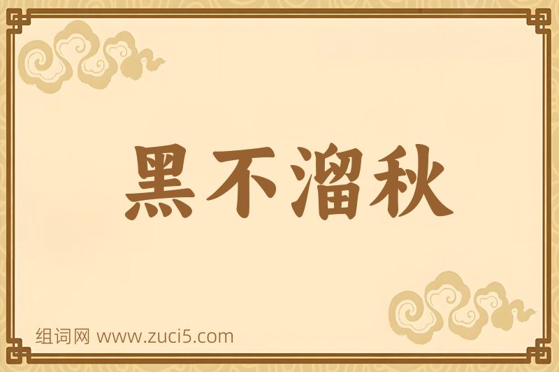 成语黑不溜秋图片