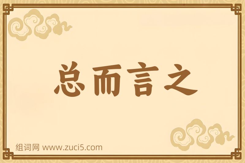 成语总而言之图片