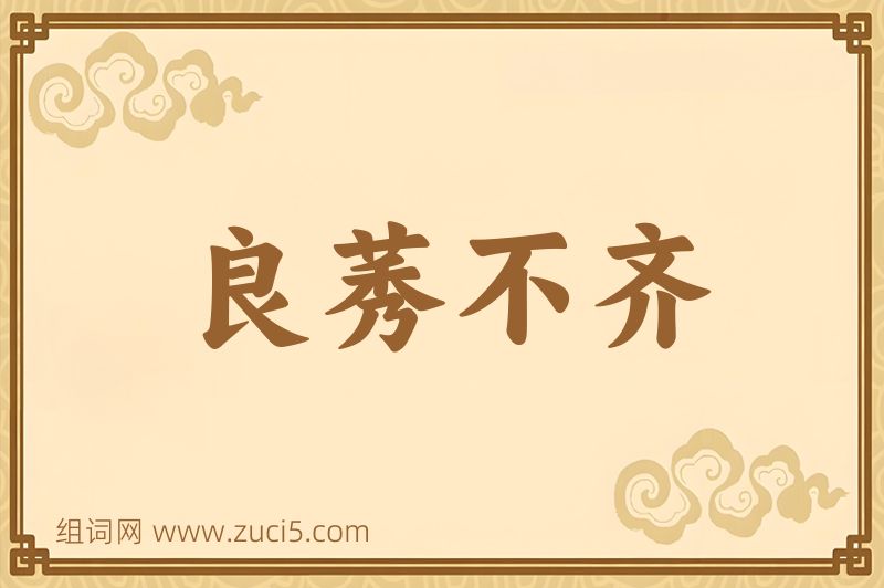 成语良莠不齐图片